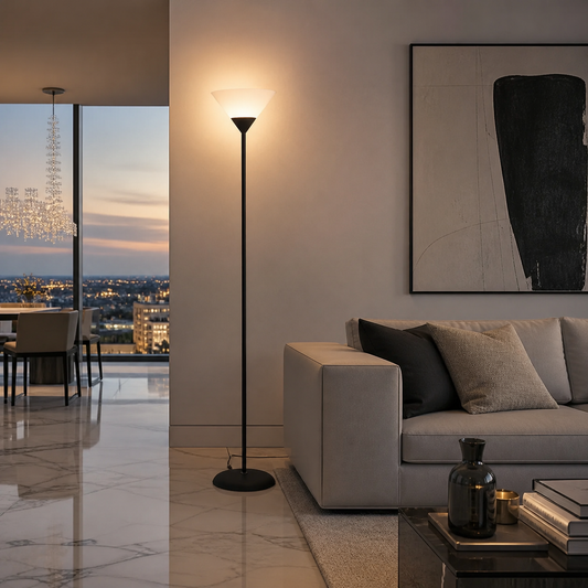 Modern Uplight Floor Lamp – Minimal Standing Lamp w/ Soft Ambient Glow