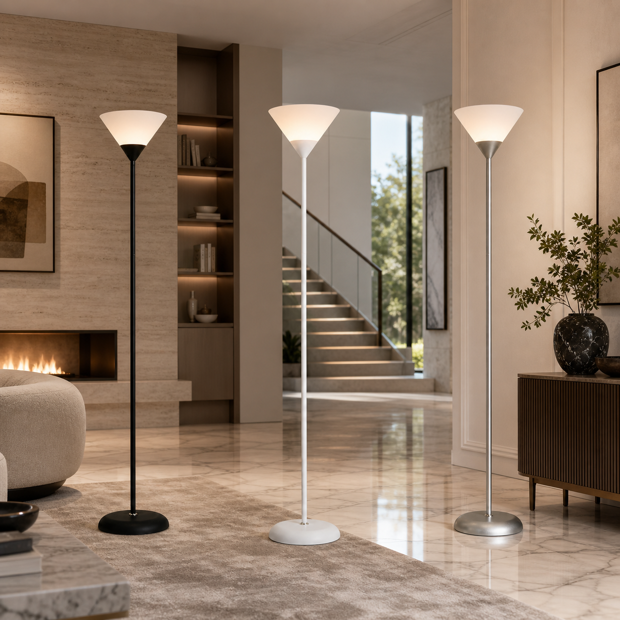 Modern Uplight Floor Lamp – Minimal Standing Lamp w/ Soft Ambient Glow