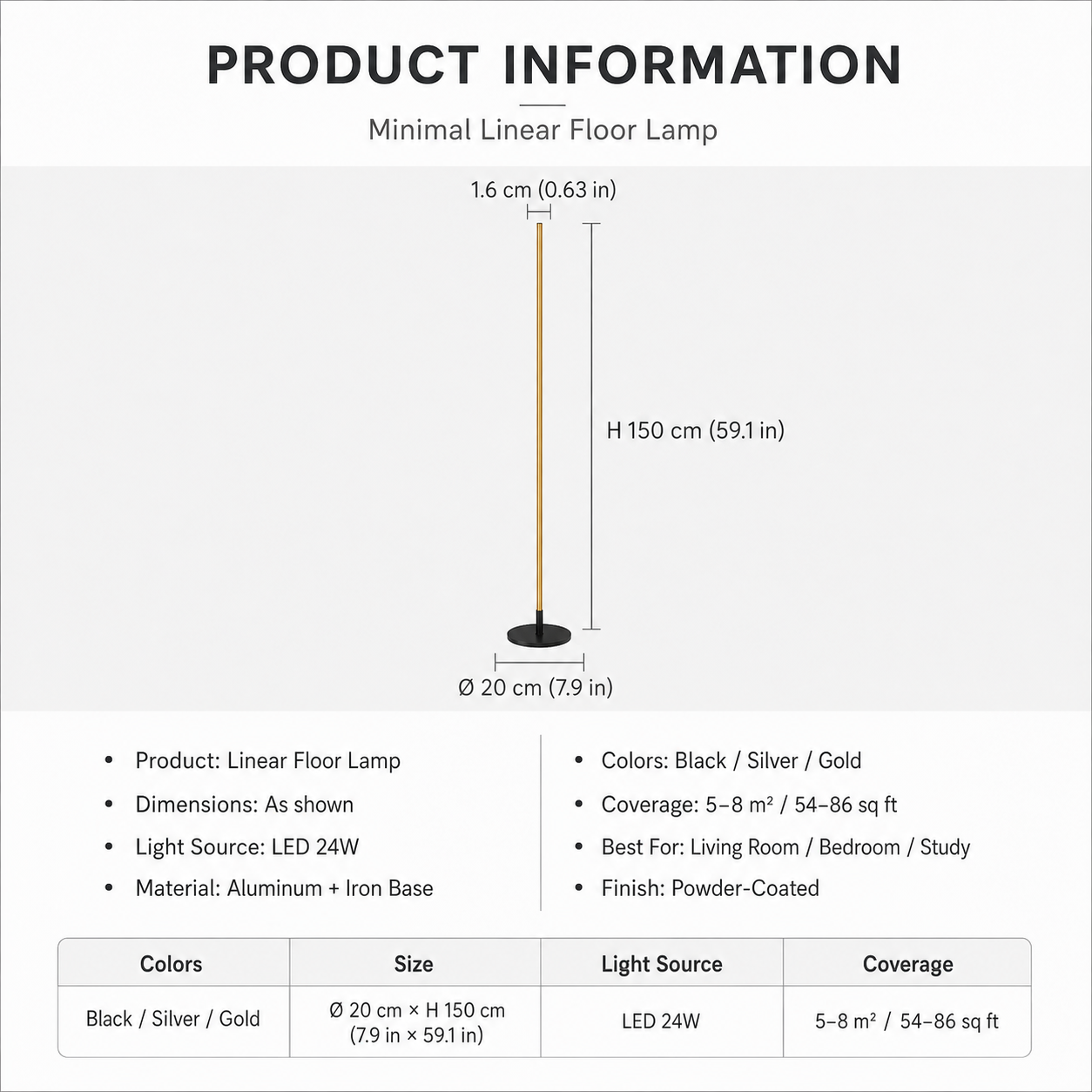 Premium Linear LED Floor Lamp – Modern Standing Light