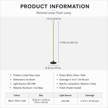 Premium Linear LED Floor Lamp – Modern Standing Light