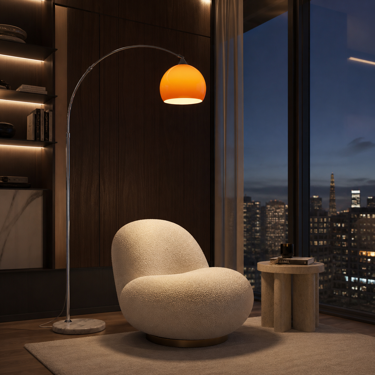 Adjustable Arc Floor Lamp – Modern Dome Standing Light