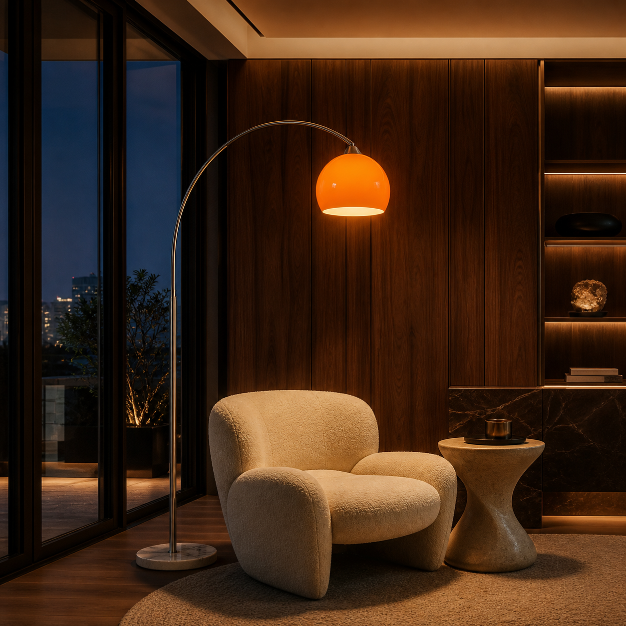 Adjustable Arc Floor Lamp – Modern Dome Standing Light