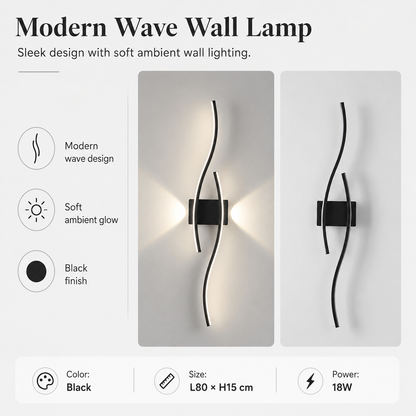 Minimalist Curved LED Wall Lamp with Remote Dimming