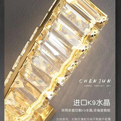 Luxury Crystal Gold Metal Wall Lamp - Modern Irregular LED Wall Light for Villa, Hotel Corridor & Bedside Decor